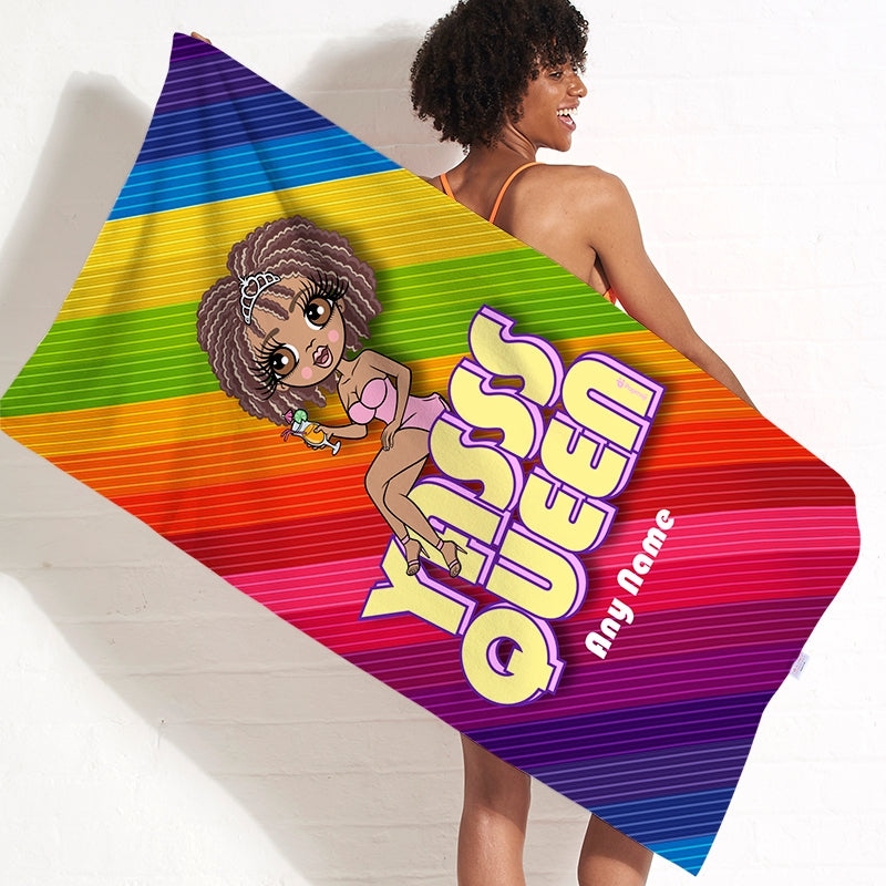 Womens Personalized Yasss Queen Beach Towel
