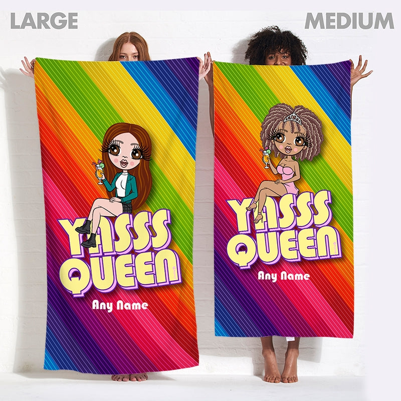 Womens Personalized Yasss Queen Beach Towel