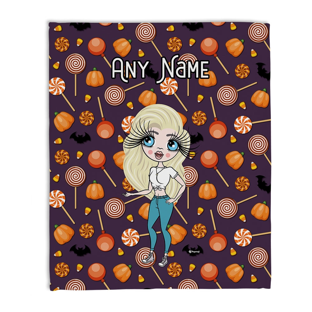 Womens Personalized Spooky Sweet Treats Fleece Blanket - Image 1