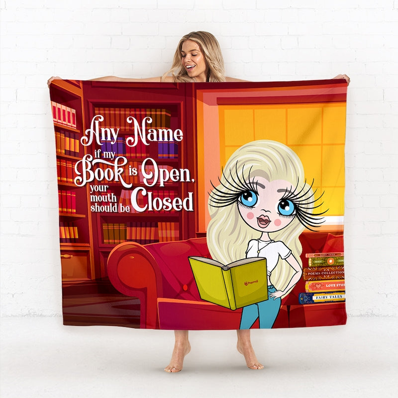 Womens Personalized If My Book Is Open Fleece Blanket - Image 1