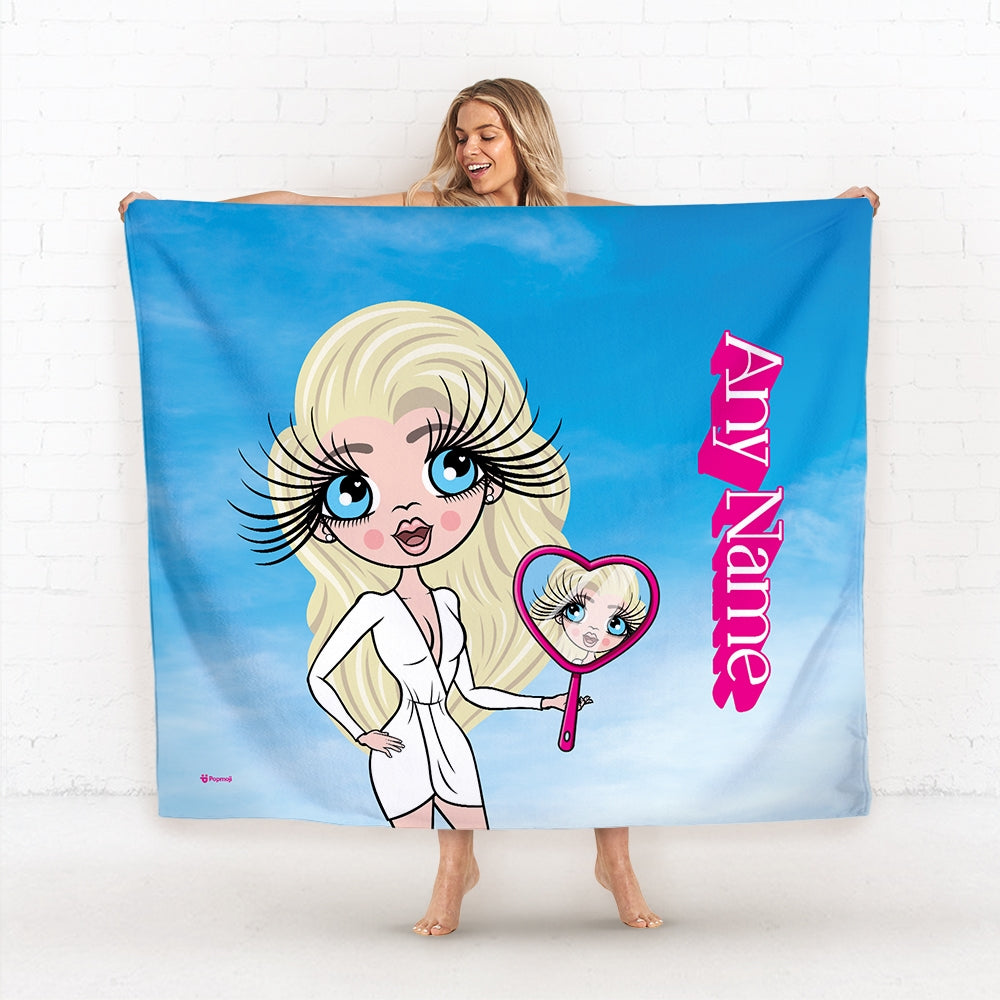 Womens Personalized Pink Poser Fleece Blanket - Image 1