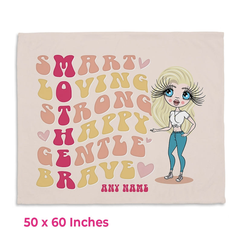 Womens Personalized Mother Typography Fleece Blanket - Image 3
