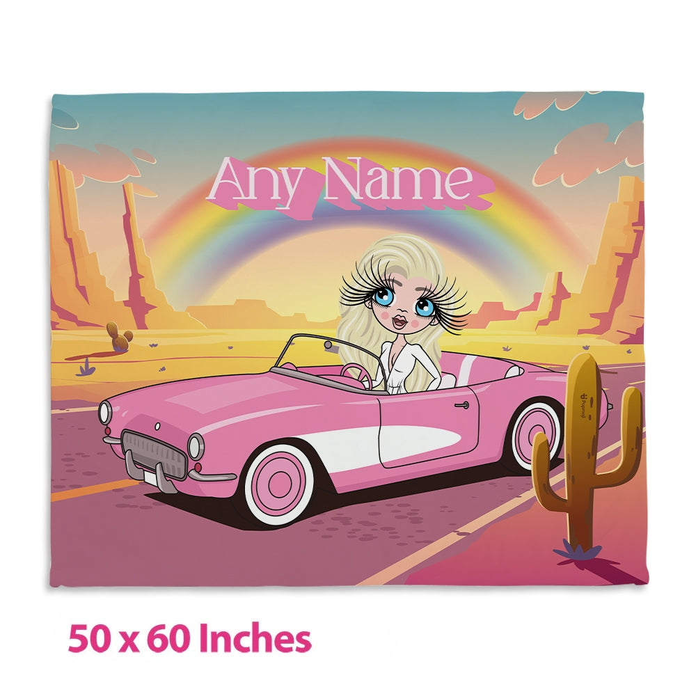 Womens Personalized Pink Car Fleece Blanket - Image 2