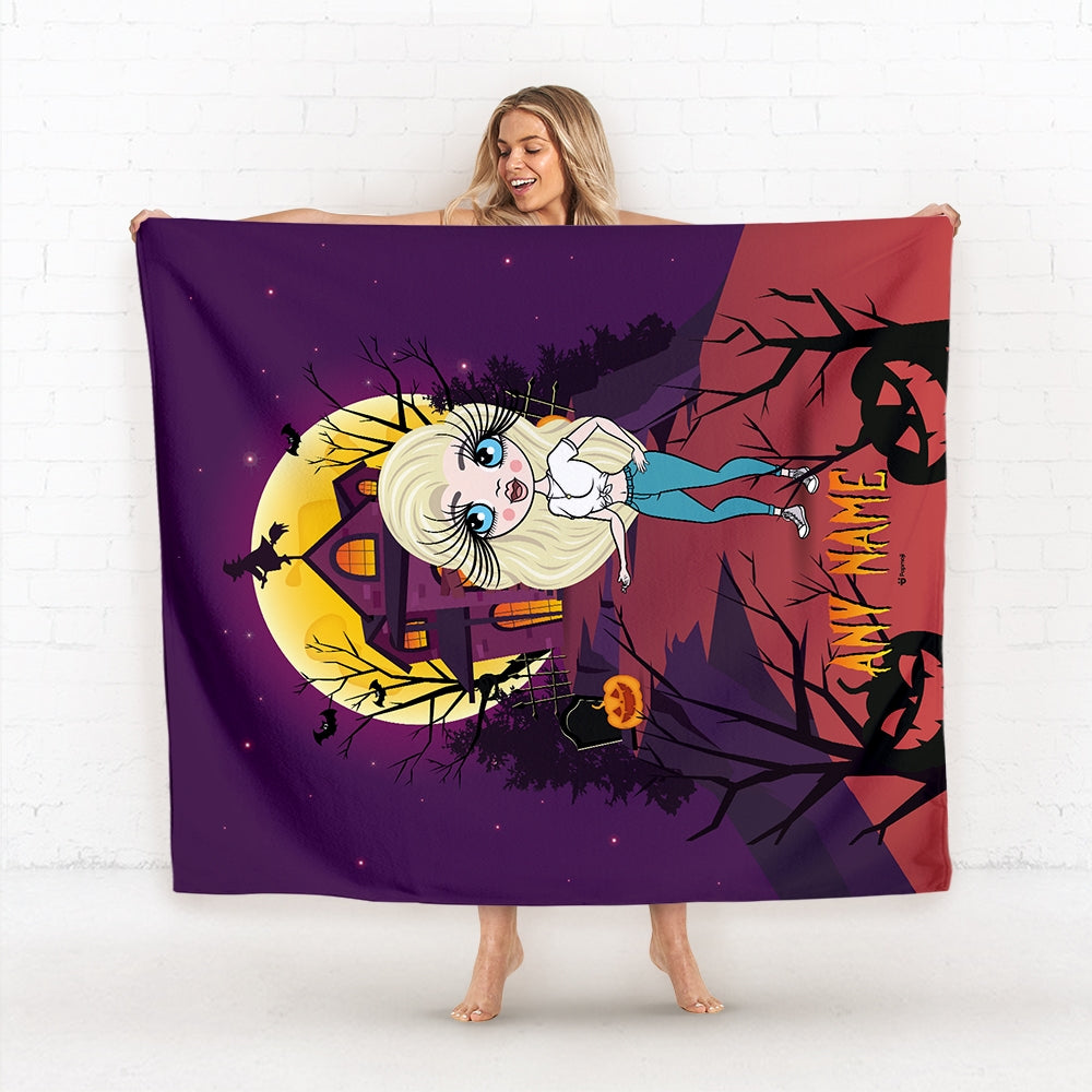 Womens Personalized Haunted House Fleece Blanket - Image 1