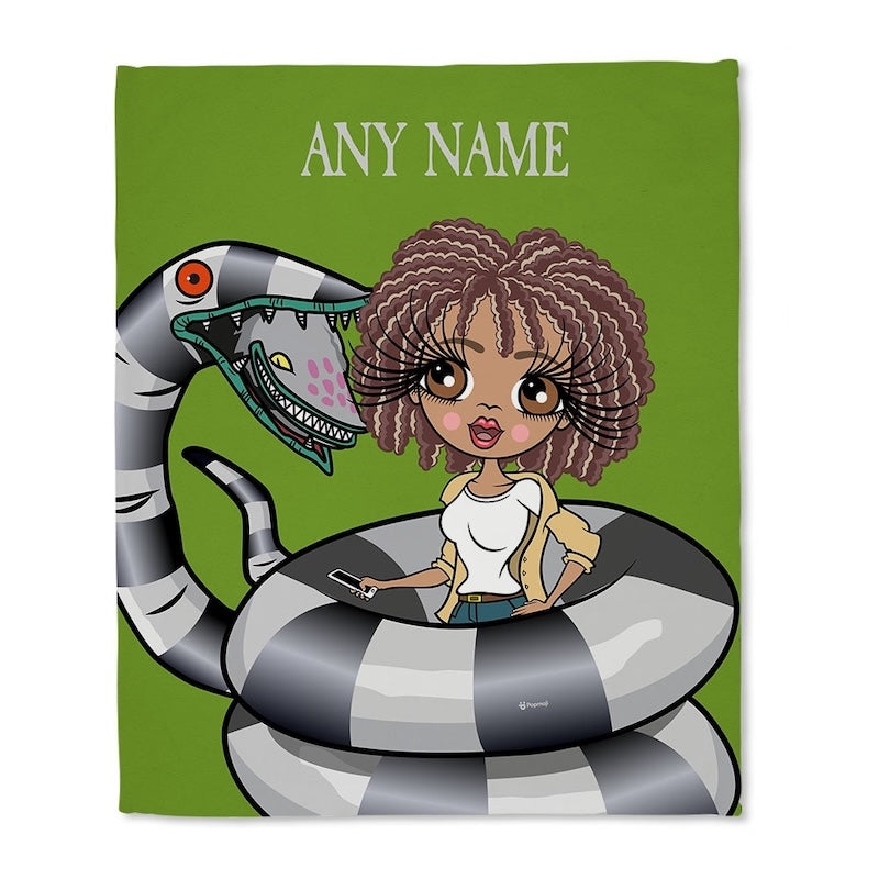 Womens Sinister Striped Snake Fleece Blanket - Image 1