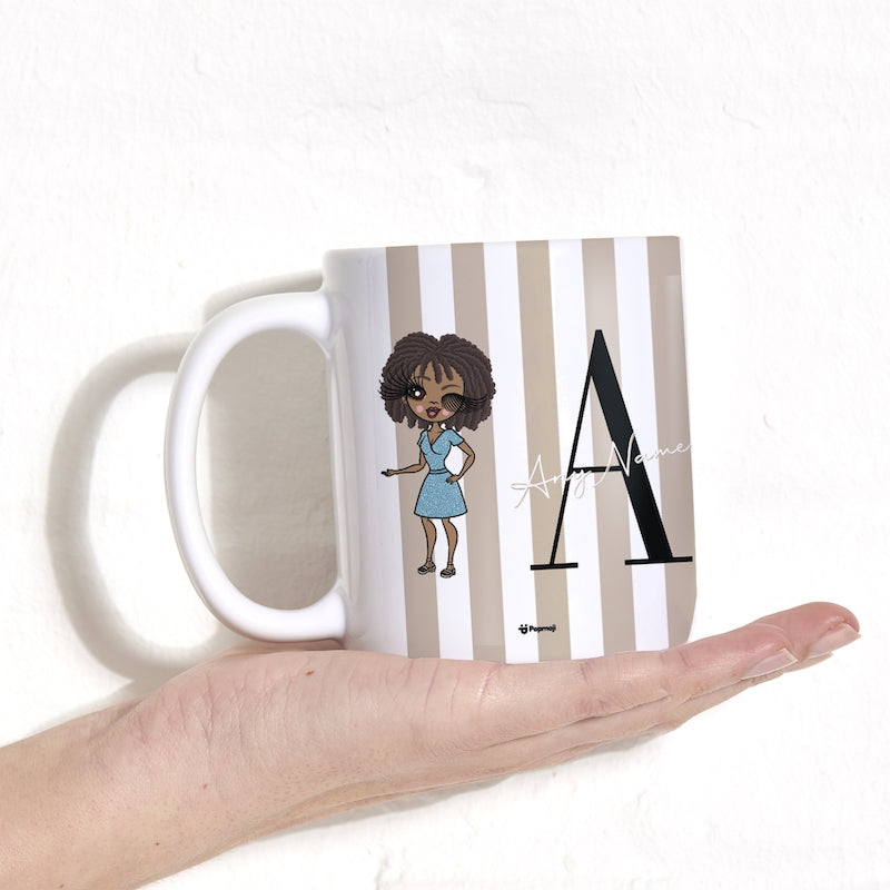 Womens Personalized The LUX Collection Initial Stripe Mug