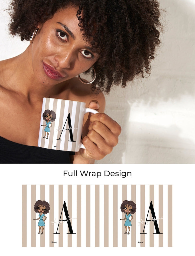 Womens Personalized The LUX Collection Initial Stripe Mug