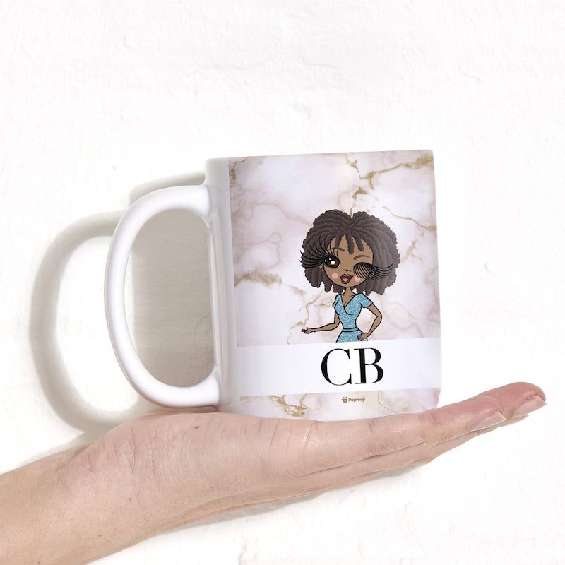 Womens Personalized The LUX Collection Pink Marble Mug