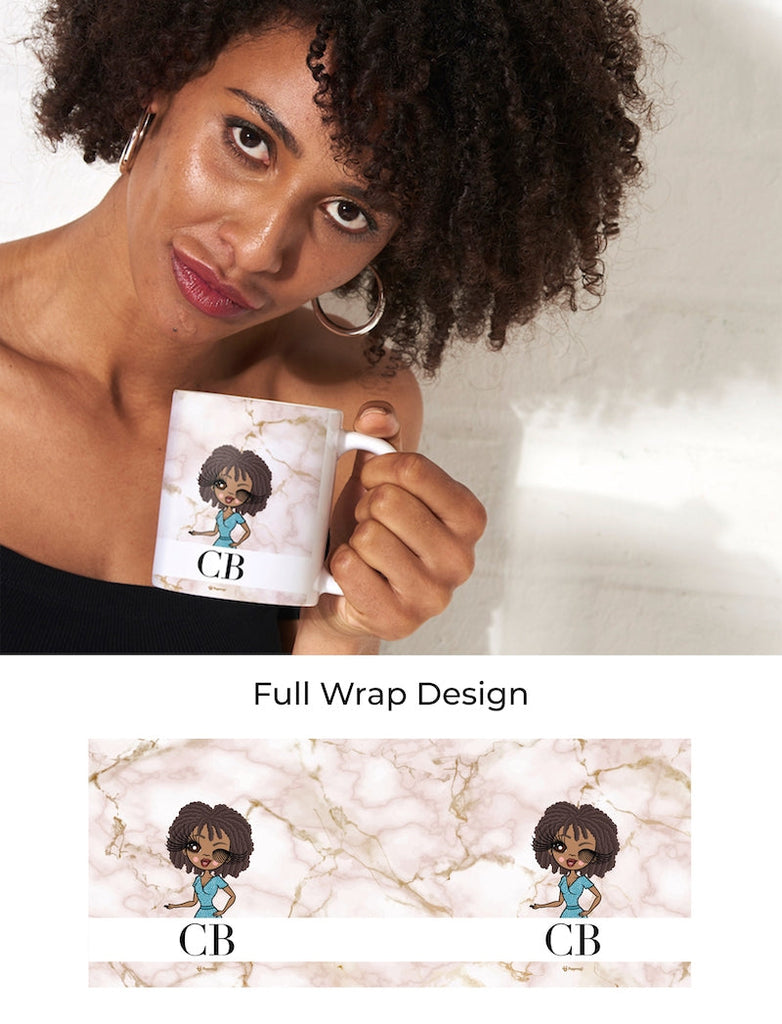 Womens Personalized The LUX Collection Pink Marble Mug