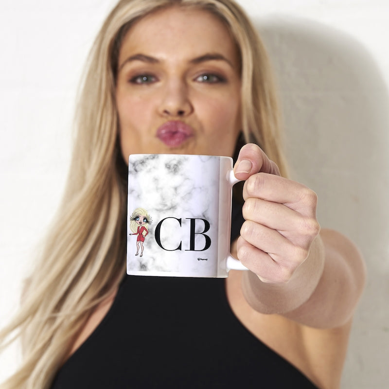 Womens Personalized The LUX Collection White Marble Mug