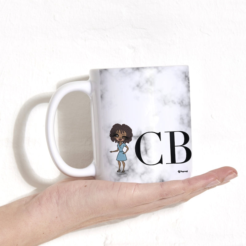 Womens Personalized The LUX Collection White Marble Mug