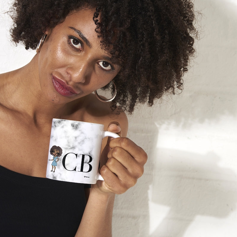 Womens Personalized The LUX Collection White Marble Mug
