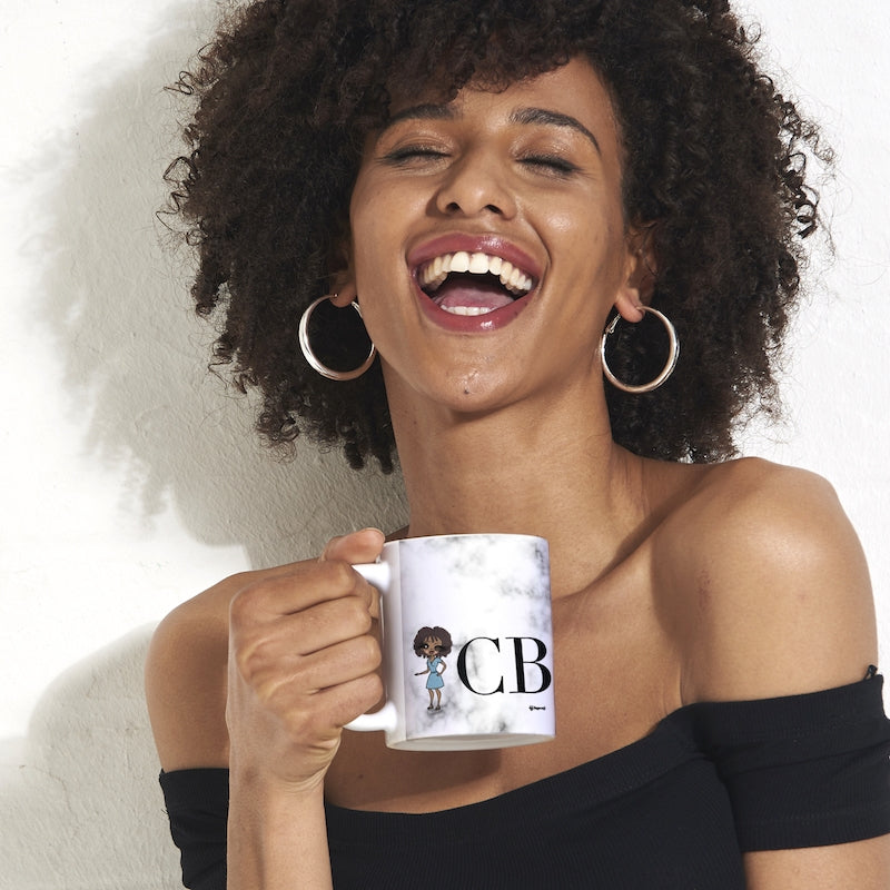 Womens Personalized The LUX Collection White Marble Mug
