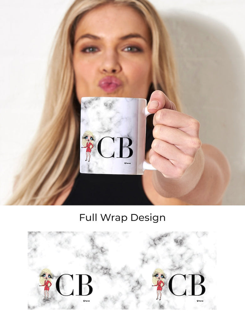 Womens Personalized The LUX Collection White Marble Mug