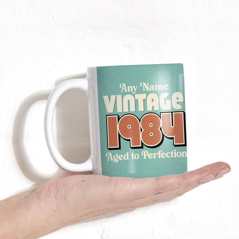 Womens Personalized Vintage Birthday Mug
