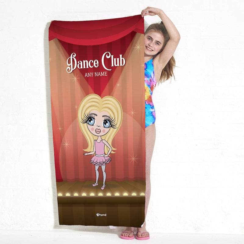 Girls Personalized Ballet Beach Towel