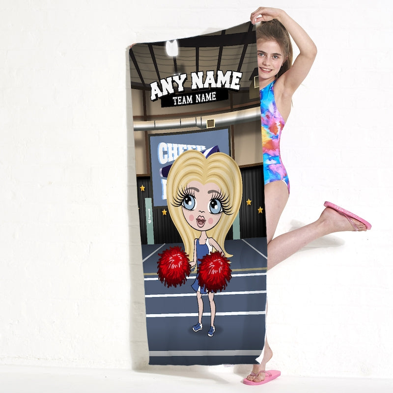 Girls Personalized Cheerleader Beach Towel