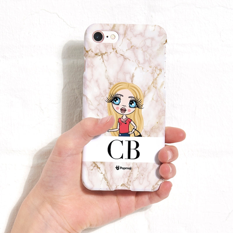 Girls Personalized The LUX Collection Pink Marble Phone Case