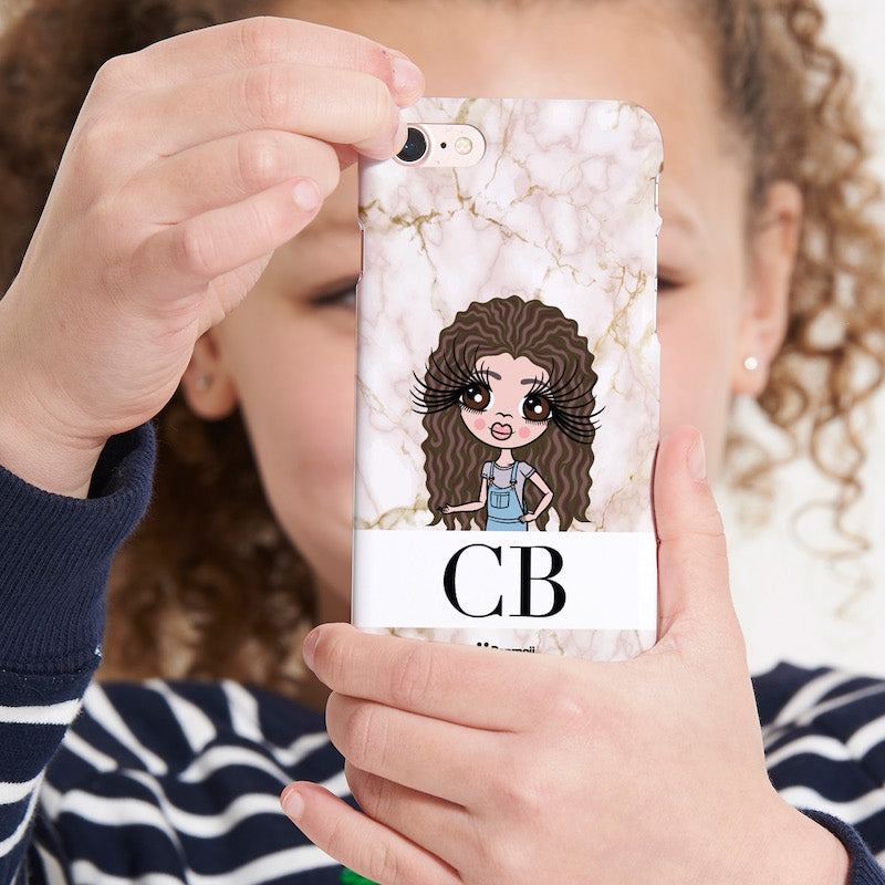 Girls Personalized The LUX Collection Pink Marble Phone Case