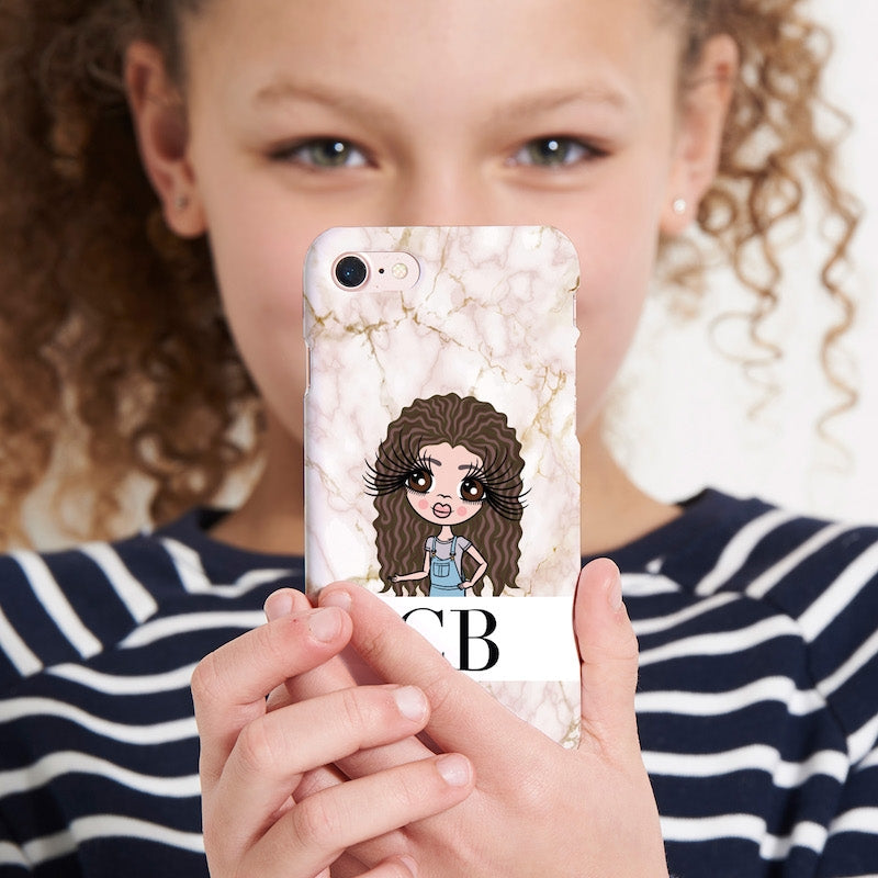 Girls Personalized The LUX Collection Pink Marble Phone Case