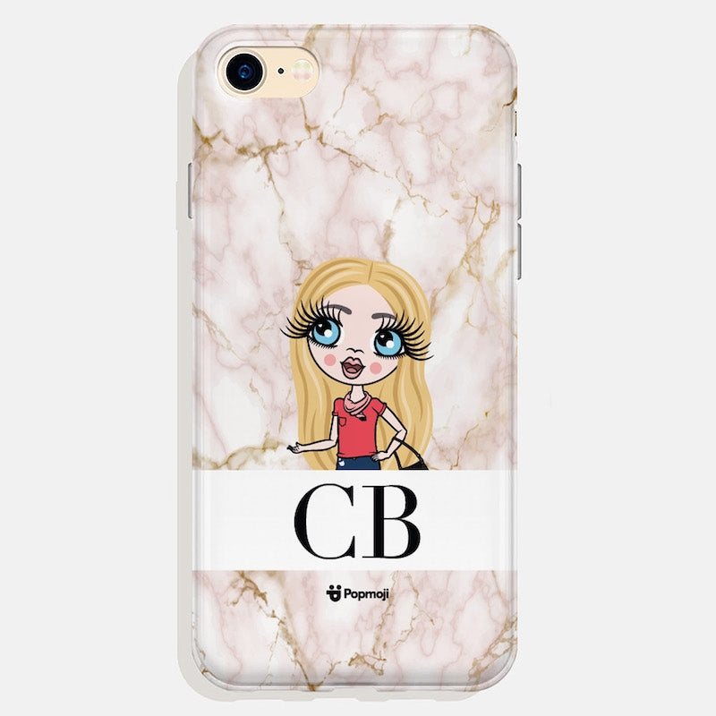 Girls Personalized The LUX Collection Pink Marble Phone Case