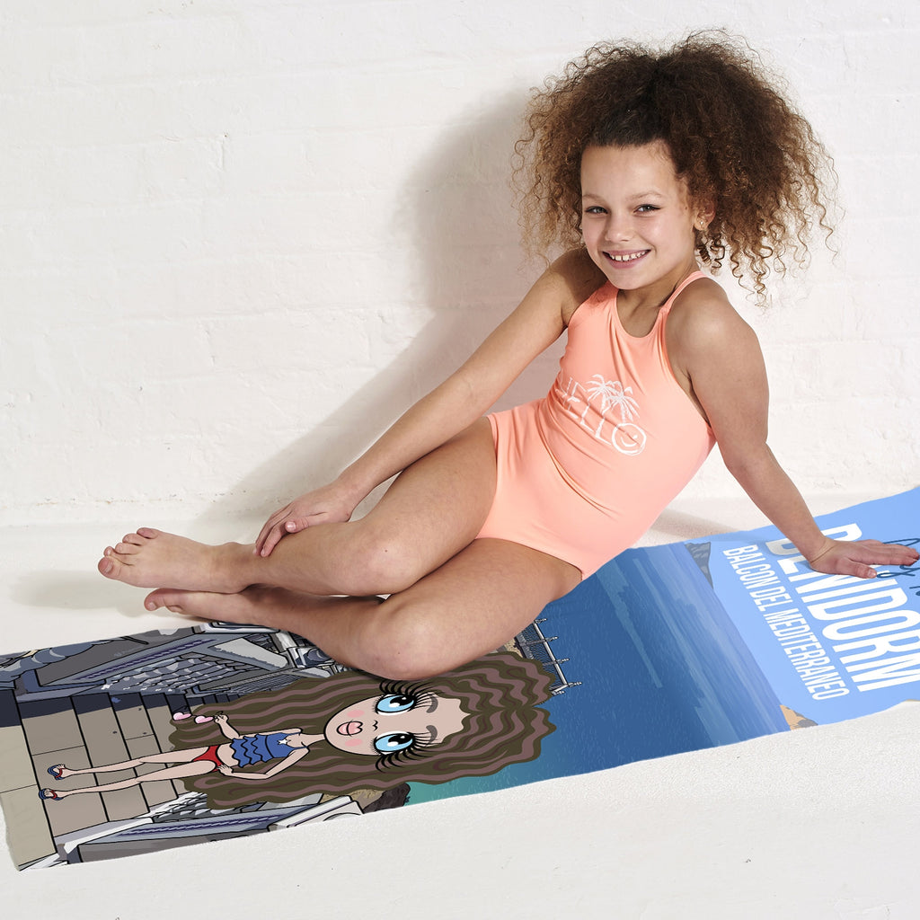 Girls Personalized Benidorm Balcon Del Mediterraneo Beach Towel - Image 5