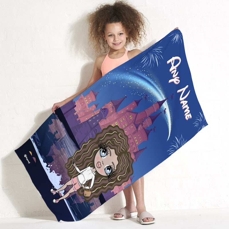 Girls Personalized Fairy Tale Beach Towel - Image 2