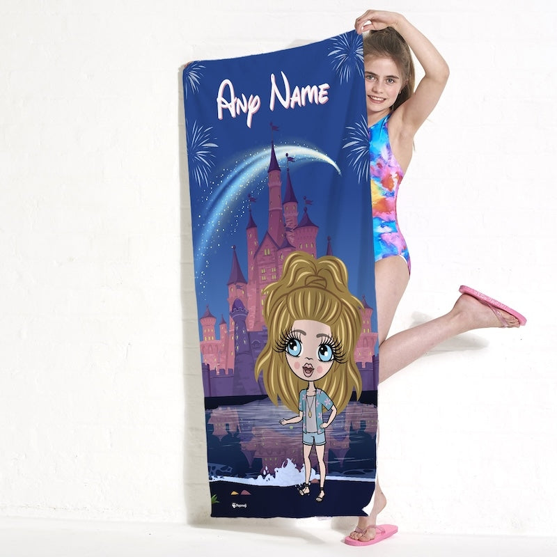 Girls Personalized Fairy Tale Beach Towel - Image 4