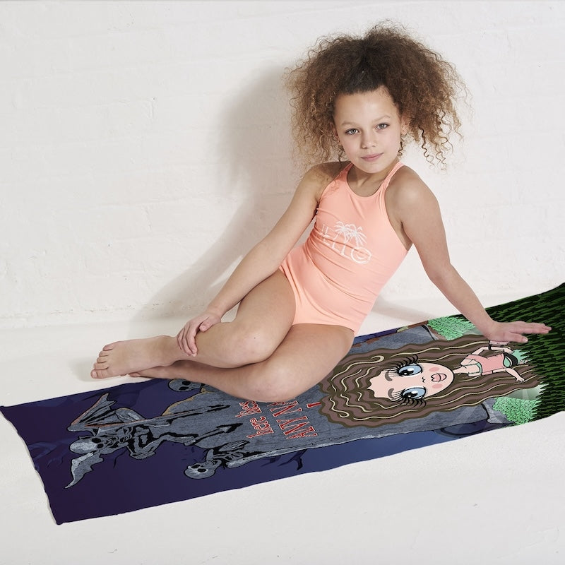 Girls Personalized Ghostly Grave Beach Towel
