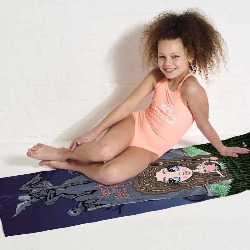 Girls Personalized Ghostly Grave Beach Towel