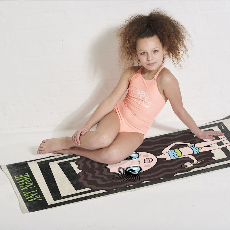 Girls Personalized Freaky Funky Box Beach Towel