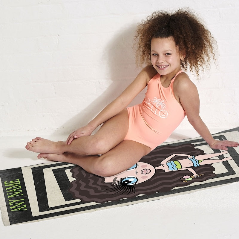 Girls Personalized Freaky Funky Box Beach Towel