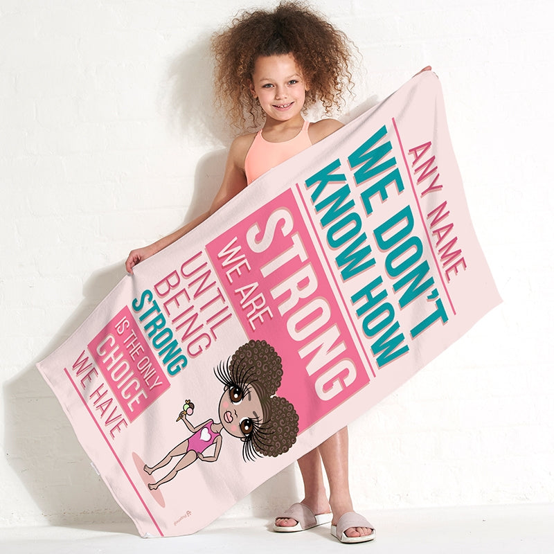 Girls Personalized How Strong Beach Towel