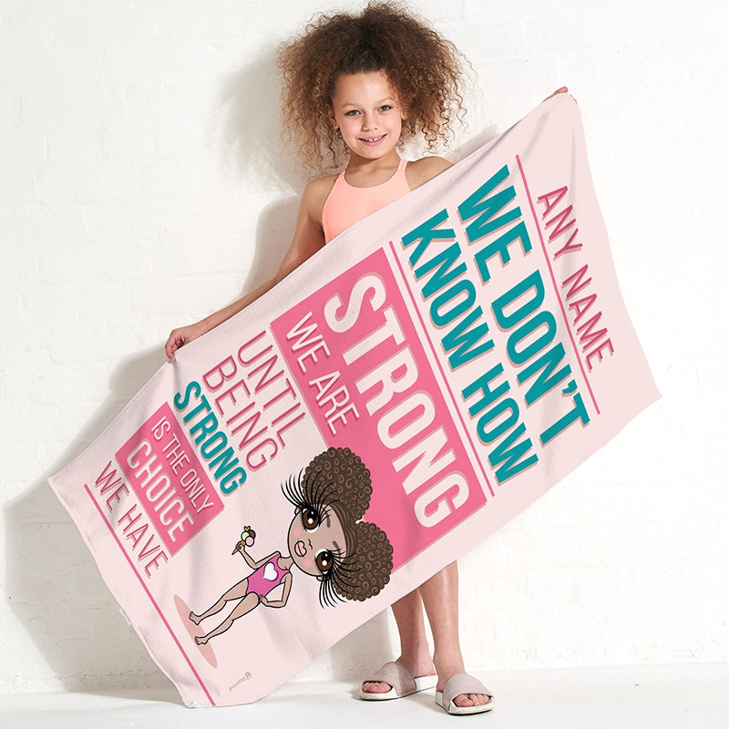 ClaireaBella Girls Personalized How Strong Beach Towel - Image 1