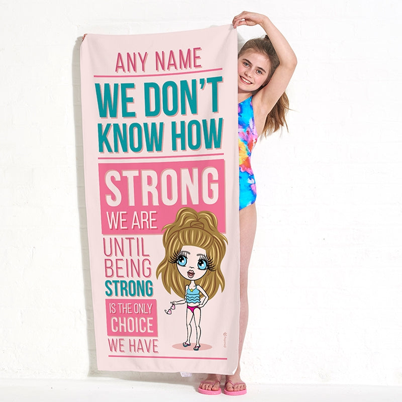 ClaireaBella Girls Personalized How Strong Beach Towel - Image 5