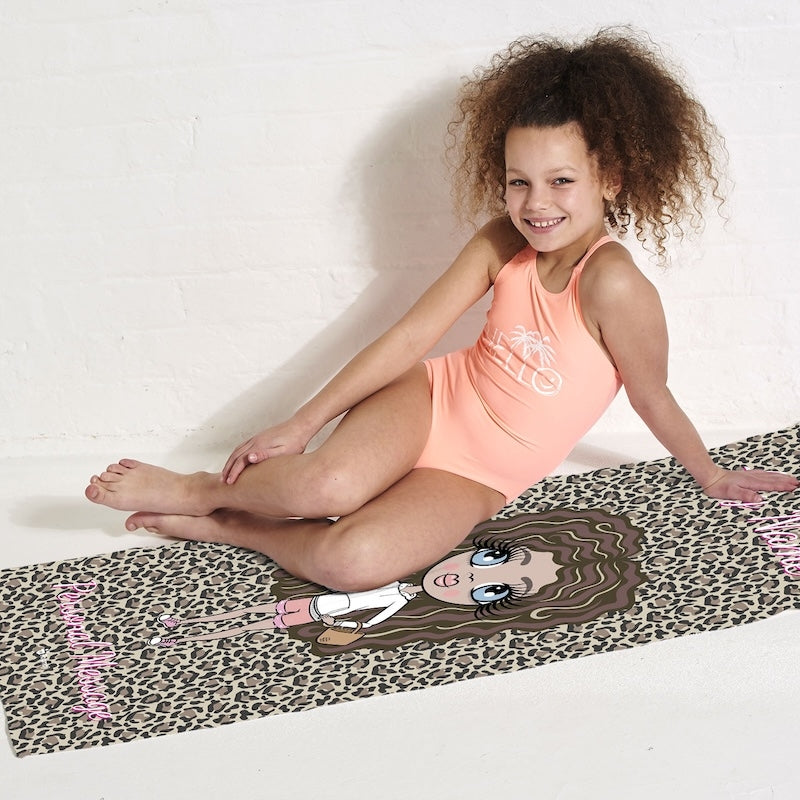 ClaireaBella Girls Leopard Print Beach Towel - Image 3