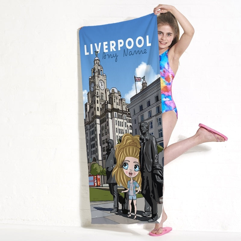 Girls Personalized Liverpool Beach Towel - Image 2