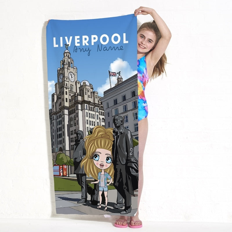 Girls Personalized Liverpool Beach Towel - Image 4