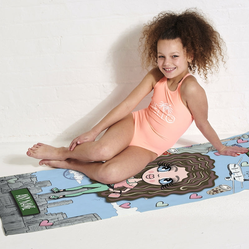 Girls Personalized Love NY Beach Towel