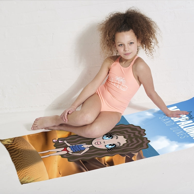 Girls Personalized Maspalomas Sand Dunes Beach Towel - Image 2