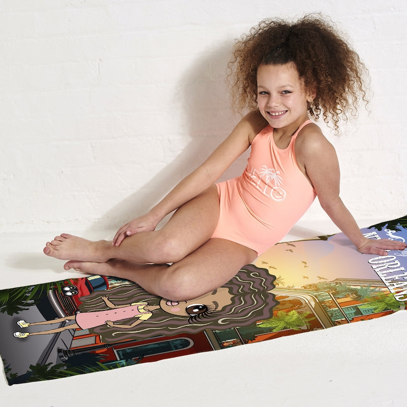 Girls Personalized New Orleans Beach Towel
