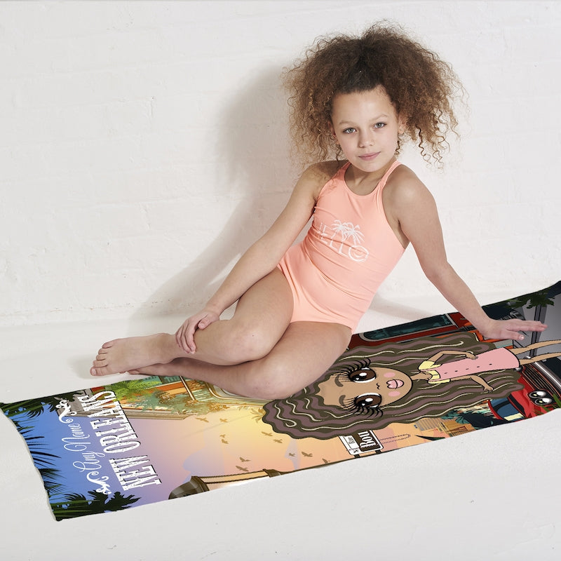 Girls Personalized New Orleans Beach Towel