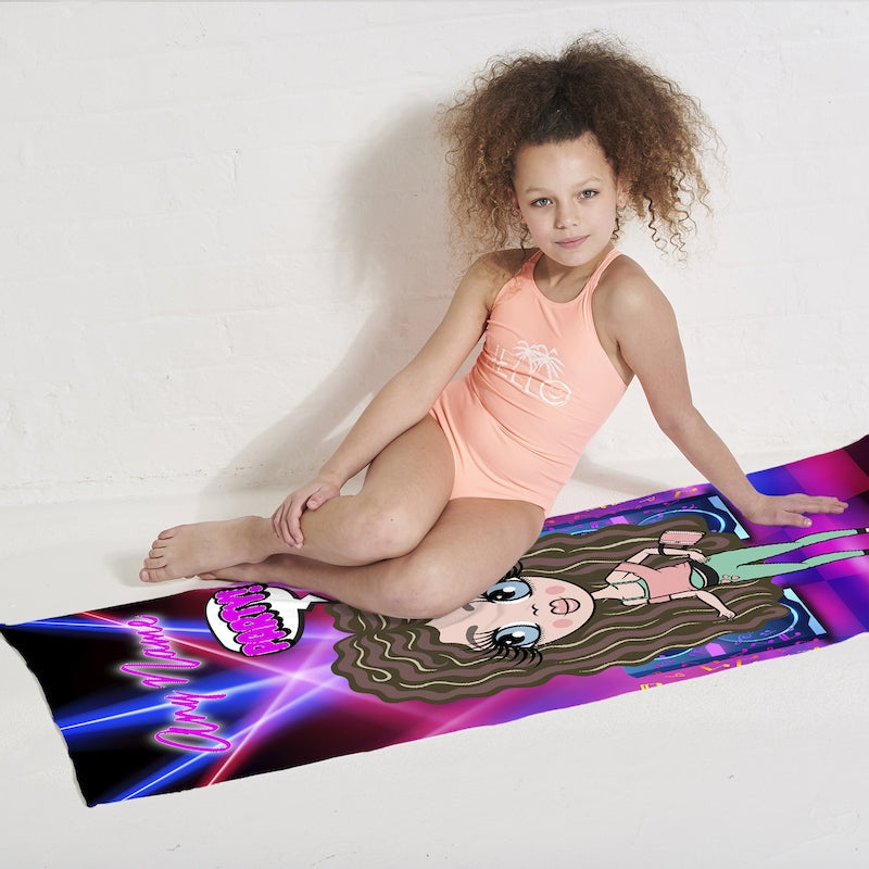 Girls Personalized Nightclub Vibes Beach Towel