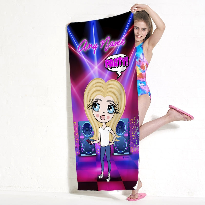 Girls Personalized Nightclub Vibes Beach Towel