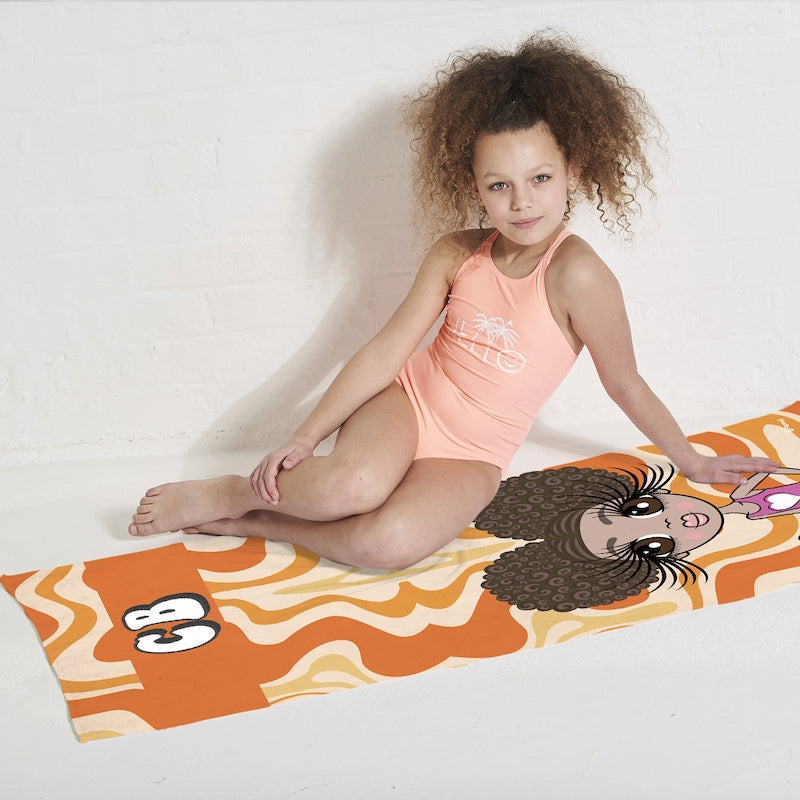 Girls Personalized Swiggle Beach Towel