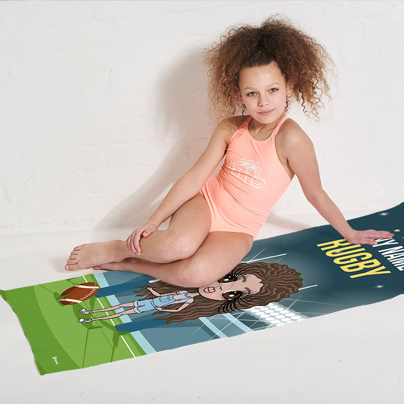 Girls Personalized Rugby Beach Towel
