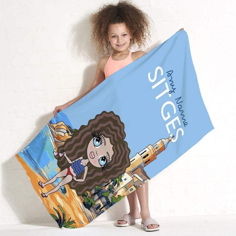 Girls Personalized Sitges Beach Towel - Image 2