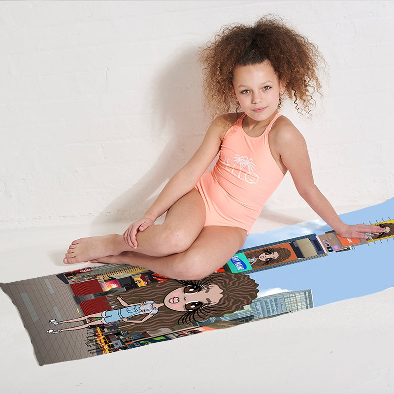 Girls Personalized Times Square Beach Towel