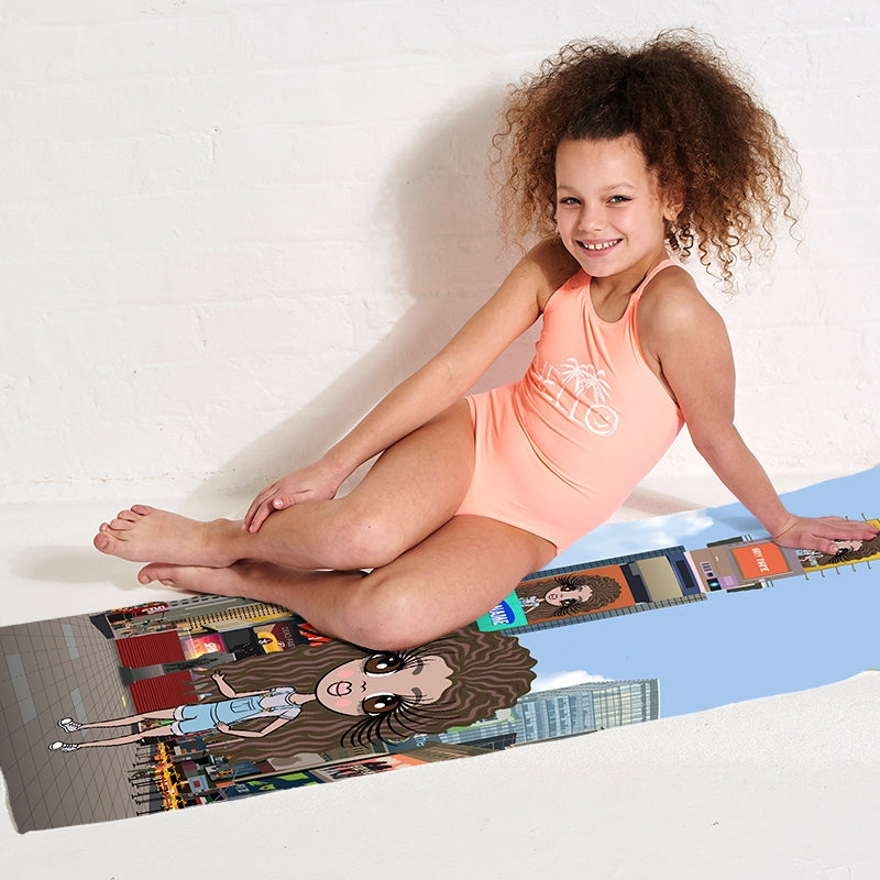 Girls Personalized Times Square Beach Towel