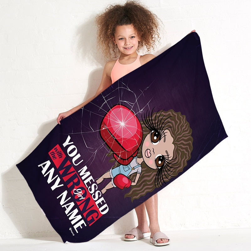 ClaireaBella Girls Personalized Wrong Girl Beach Towel - Image 2